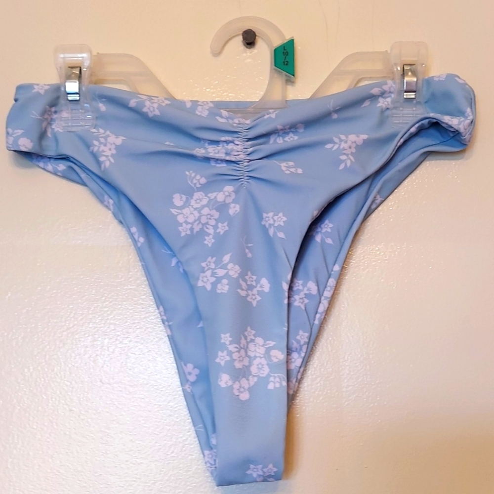 ZAFUL Ditsy Print Bikini Swimwear - Light Sky Blue XS
